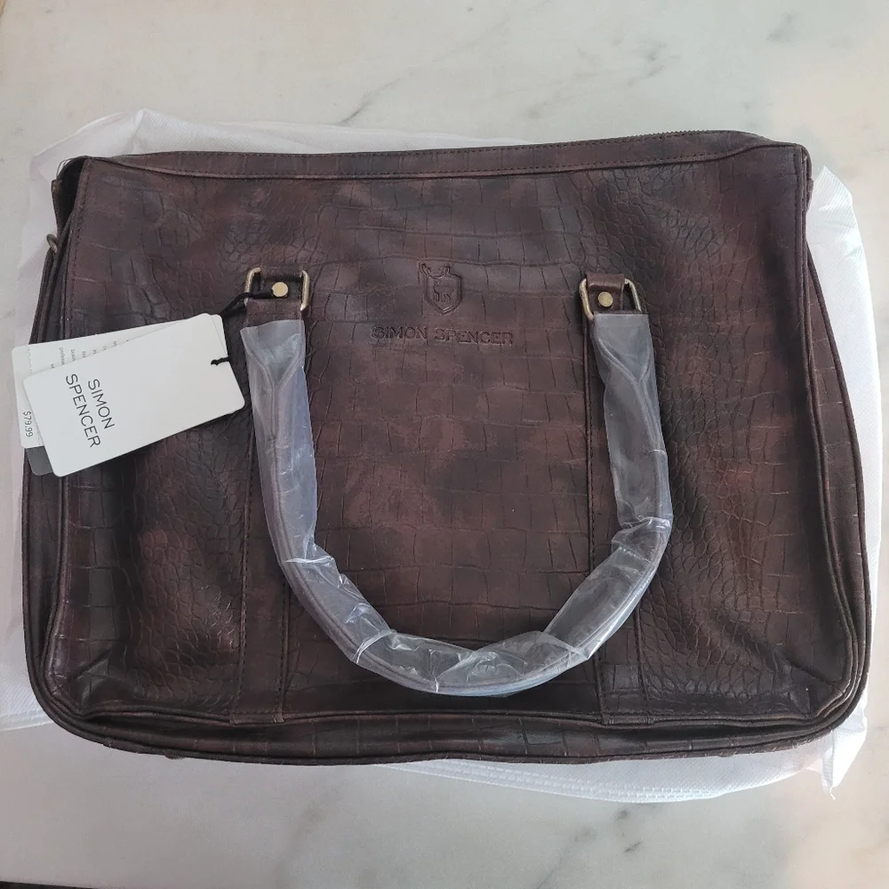 Simon Spencer Brown Handcrafted Winchester Briefcase Bag